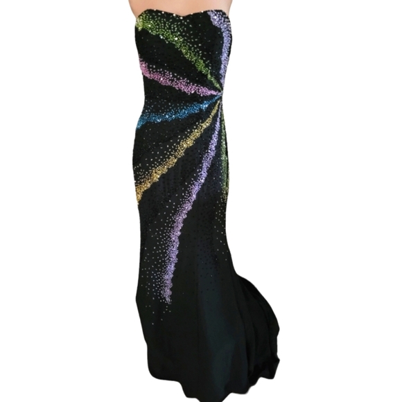 Riva Designs Long Black Prom Pageant Dress Size 4 - Picture 1 of 10